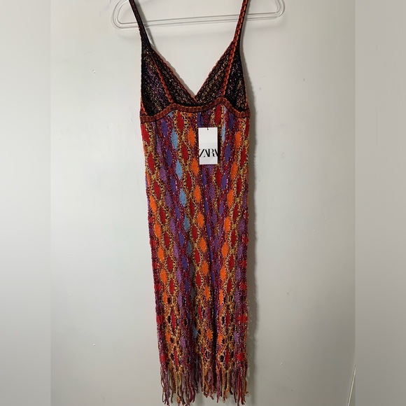 ZARA NWT FRINGED KNIT MIDI DRESS bloggers fave ref 3500/001 - Picture 12 of 14